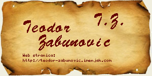 Teodor Zabunović vizit kartica
